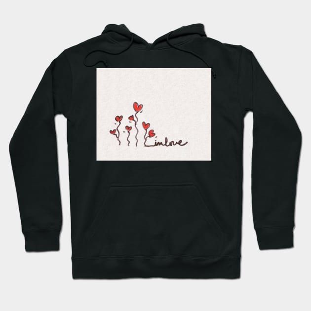 In love hand written on wall Hoodie by kallyfactory